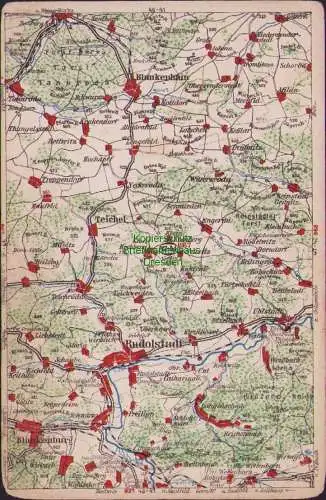 171872 Wona Landkarten Ansichtskarte 47-41 867 Blankenhain Rudolstadt Blankenburg Uhlstädt