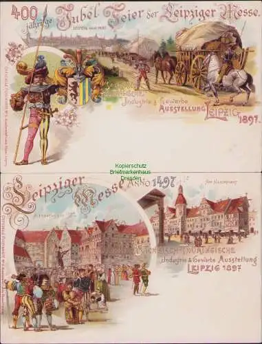 171992 2 Ansichtskarte Sächsisch-Thüringische Industrie und Gewerbe Ausstellung LEIPZIG