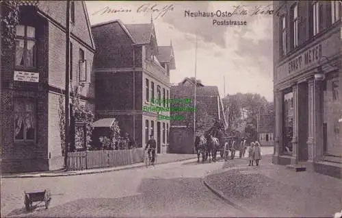 171656 Ansichtskarte Neuhaus-Oste Poststrasse ERNST MEYER 1911 1908