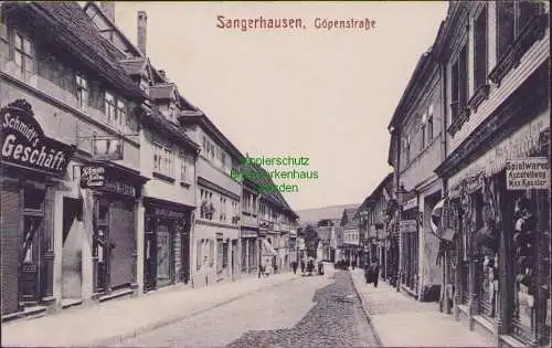 171627 Ansichtskarte Sangerhausen 1916 Schmidt´s Kaffee Geschäft  Göpenstraße Spielwaren