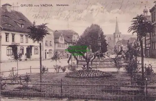 170353 Ansichtskarte Vacha 1913 Marktplatz Apotheke