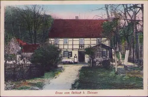 170540 Ansichtskarte Rehbock bei Meissen Gasthaus 1914