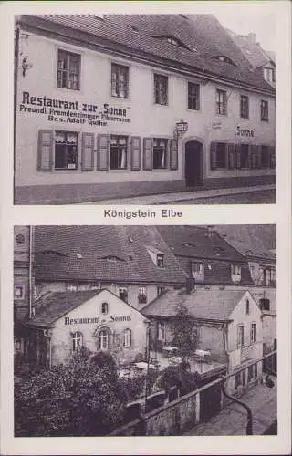 170536 Ansichtskarte Königstein Elbe Restaurant zur Sonne um 1910