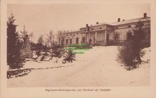 170459 Ansichtskarte Regiments Stabs Quartier Denkmal der Maikäfer Ternopil Ukraine um 1918