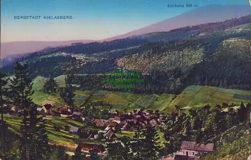 170115 Ansichtskarte Bergstadt Niklasberg Mikulov 1921 Strobnitz 860 m