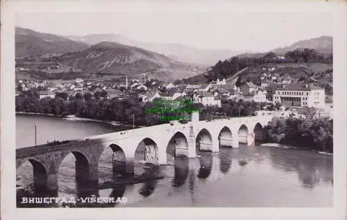 170207 AK Visegrad Plintenburg Fotokarte Panorama mit Brücke um 1935