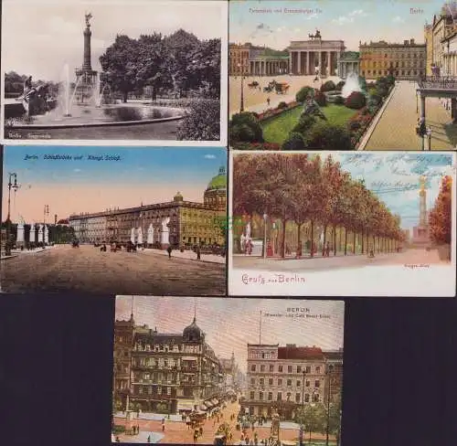 170294 5 AK Berlin Brandenburger Tor 1907 Siegessäule 1933 Schlossbrücke Schloß