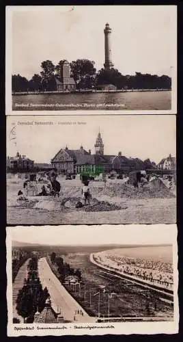 165781 3 AK Ostseebad Swinemünde Osternothafen Leuchtturm Kurhaus 1910