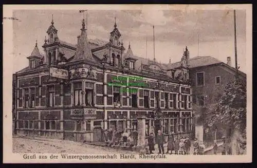 165854 Ansichtskarte Hardt Rheinpfalz 1922 Winzergenossenschaft