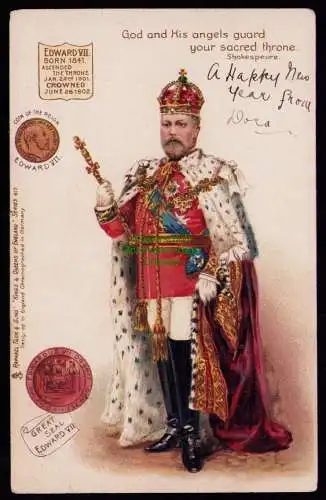 165719 Ansichtskarte Adelaide South Australia King König Edward VII Litho 1903