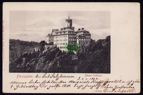 165794 Ansichtskarte Schloss Fürstenstein bei Bad Salzbrunn 1904 Zamek Ksiaz