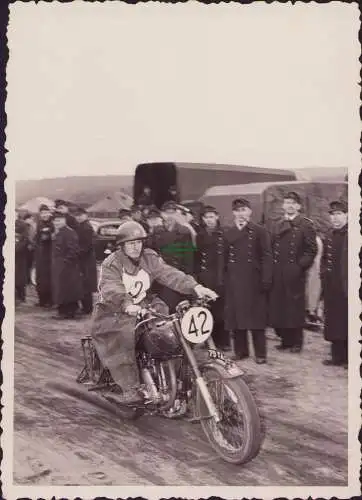 165617 Foto Mann auf Motorrad um 1930 Motorcross Rennen mit Fahrer Nummer