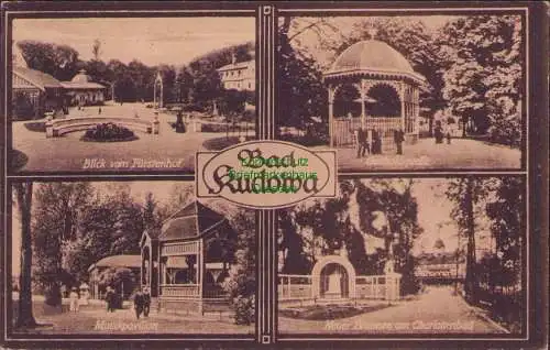 165522 Ansichtskarte Bad Kudowa Kudowa-Zdroj 1927 Blick vom Fürstenhof Musikpavillon