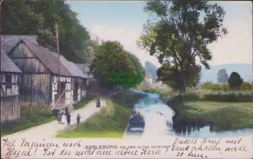 165647 Ansichtskarte Berleburg 1906 Bei den alten Scheunen