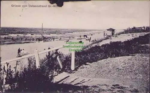 165600 AK Grüsse vom Ostseestrand Gr.-Möllen Bz. Cöslin 1907