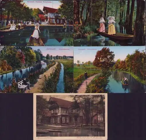 165042 5 Ansichtskarte Spreewald Waldhotel Wotschofska Wotschofskaweg 1919 Mochwitz