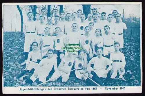 161972 Ansichtskarte Dresden 1913 Jugend Abteilungen des Dresdner Turnvereins von 1867