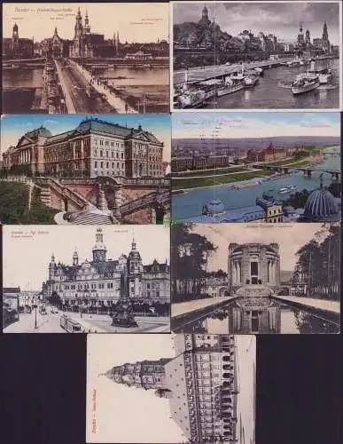 165019 7 Ansichtskarte Dresden Ständehaus Kgl. Schloss 1913 Altstädter Hauptwache Friedrich