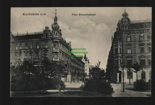 135918 Ansichtskarte Kattowitz O.-S. Katowice um 1910 Prinz Heinrichstrasse