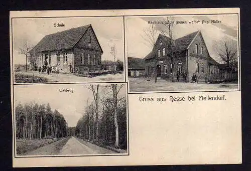 101960 Ansichtskarte Resse bei Mellendorf Gasthof zum grünen Walde Schule Waldweg 1908