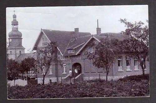 101028 Ansichtskarte Elxleben Schwarzburg-Rudolstadt 1910 Fotokarte Kirche Wohnhaus