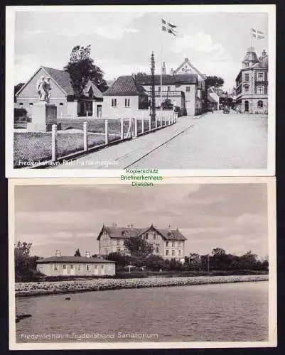 173988 2 Ansichtskarte Frederikshavn Havnegade Frydenstrand Sanatorium