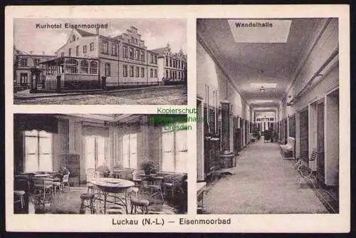 173981 Ansichtskarte Luckau N.-L. Kurhotel Eisenmoorbad Wandelhalle um 1925