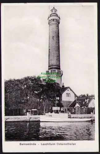 173979 Ansichtskarte Swinemünde Leuchtturm Osternothafen 1937