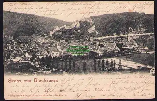 173975 Ansichtskarte Blaubeuren 1902 Panorama