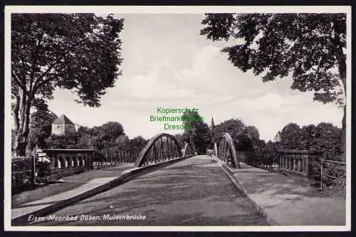 173972 Ansichtskarte Eisen Moorbad Düben Muldenbrücke um 1935