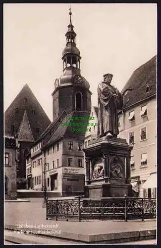 173970 Ansichtskarte Lutherstadt Eisleben 1931 Markt mit Lutherdenkmal