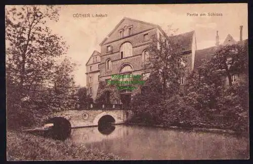 173968 Ansichtskarte Köthen Anhalt Cöthen 1916 Partie am Schloss Brücke