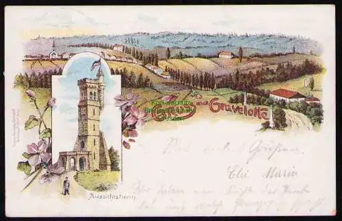 173949 Ansichtskarte Gravelotte Aussichtsturm Litho 1902 Grand Est Lothringen