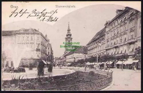 173939 Ansichtskarte Graz 1900 Bismarckplatz