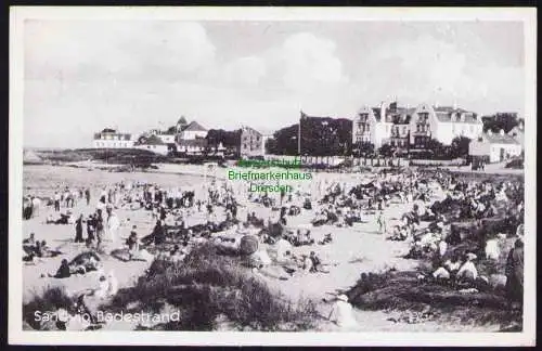 173936 Ansichtskarte Sandvig Bornholm Badestrand 1936