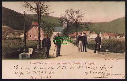 173927 Ansichtskarte Saales Elsass Deutsch Französische Grenze 1899 Bahnpost Strassbourg -