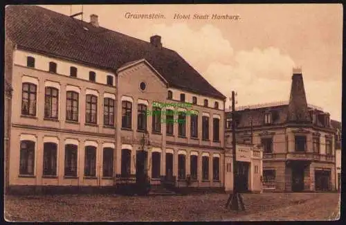 173921 Ansichtskarte Gravenstein 1919 Gråsten Hotel Stadt Hamburg