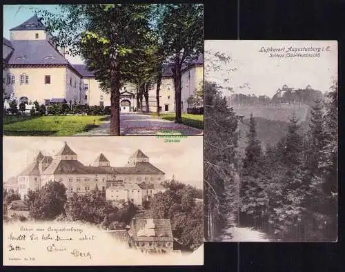 173912 3 Ansichtskarte Augustusburg Innerer Schlosshof 1921 Schloss 1899