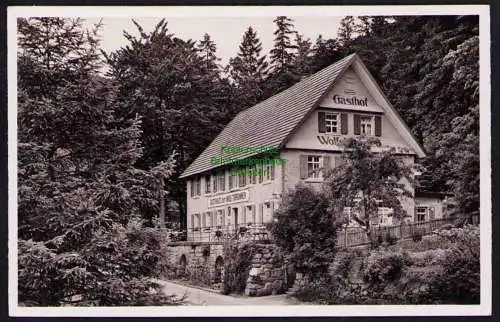 173903 Ansichtskarte Gasthof Pension Wolfsbrunnen nördl. Schwarzwald Post Seebach 1953