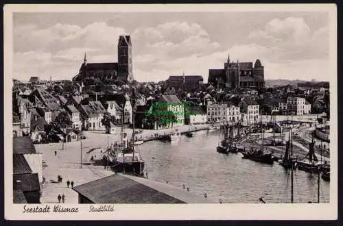 173887 Ansichtskarte Seestadt Wismar Stadtbild 1938