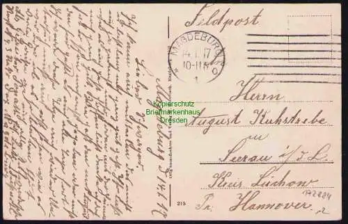 173884 Ansichtskarte Magdeburg Hauptpost 1917 Feldpost