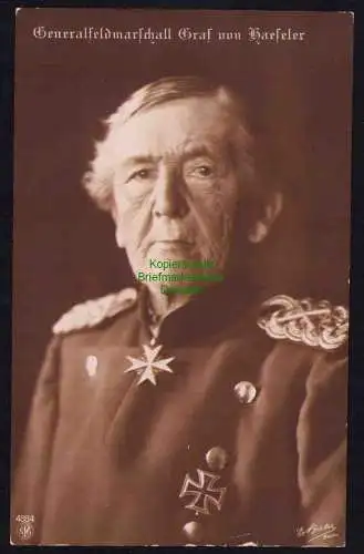 173875 Ansichtskarte Generalfeldmarschall Graf Gottlieb von Haeseler um 1915 Foto Bieber B