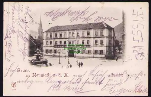 173871 Ansichtskarte Neustadt an der Weinstraße an der Haardt 1901 Marktplatz