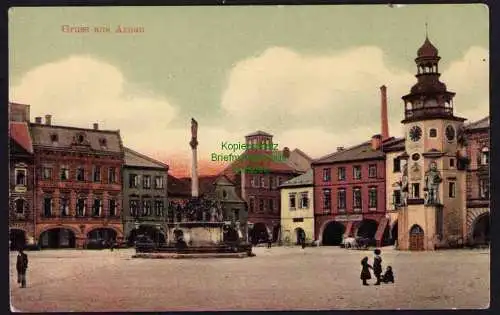 173865 Ansichtskarte Hostinne Arnau Kr. Trautenau Marktplatz um 1915