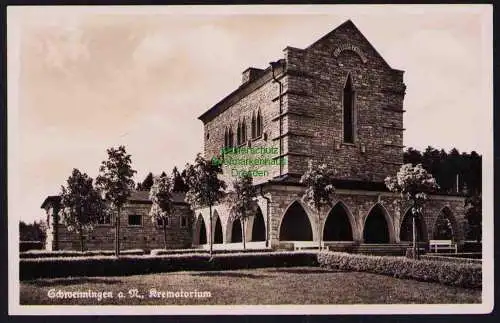 173795 Ansichtskarte Schwenningen am Neckar 1938 Schwarzwald Krematorium Fotokarte