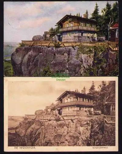 173740 2 Ansichtskarte Die Heuscheuer Schweizerhaus 1911 1927 Gasthaus