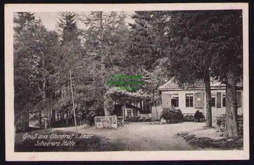 173736 Ansichtskarte Ohrsruff i. Thür. Scheerers Hütte 1920 gasthaus