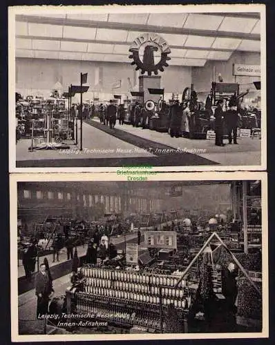 173681 2 Ansichtskarte Leipzig Technische Messe Halle 7 8 Innenaufnahme um 1940