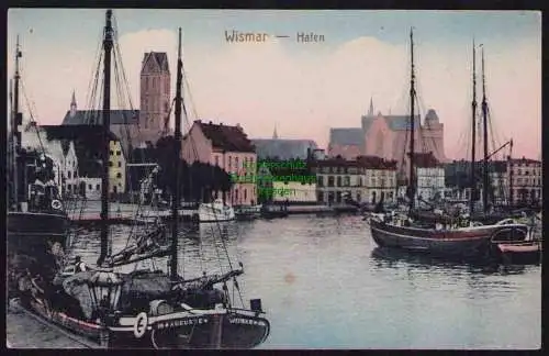 173657 Ansichtskarte Wismar Hafen um 1920