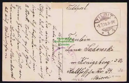 173651 Ansichtskarte Tilsit 1918 Alte Inf. Kaserne